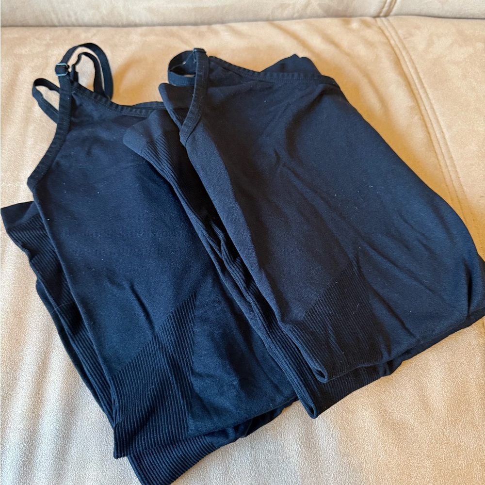Isabel Maternity by Ingrid & Isabel 2Pc. Black Belly Support Tanks Size M/L